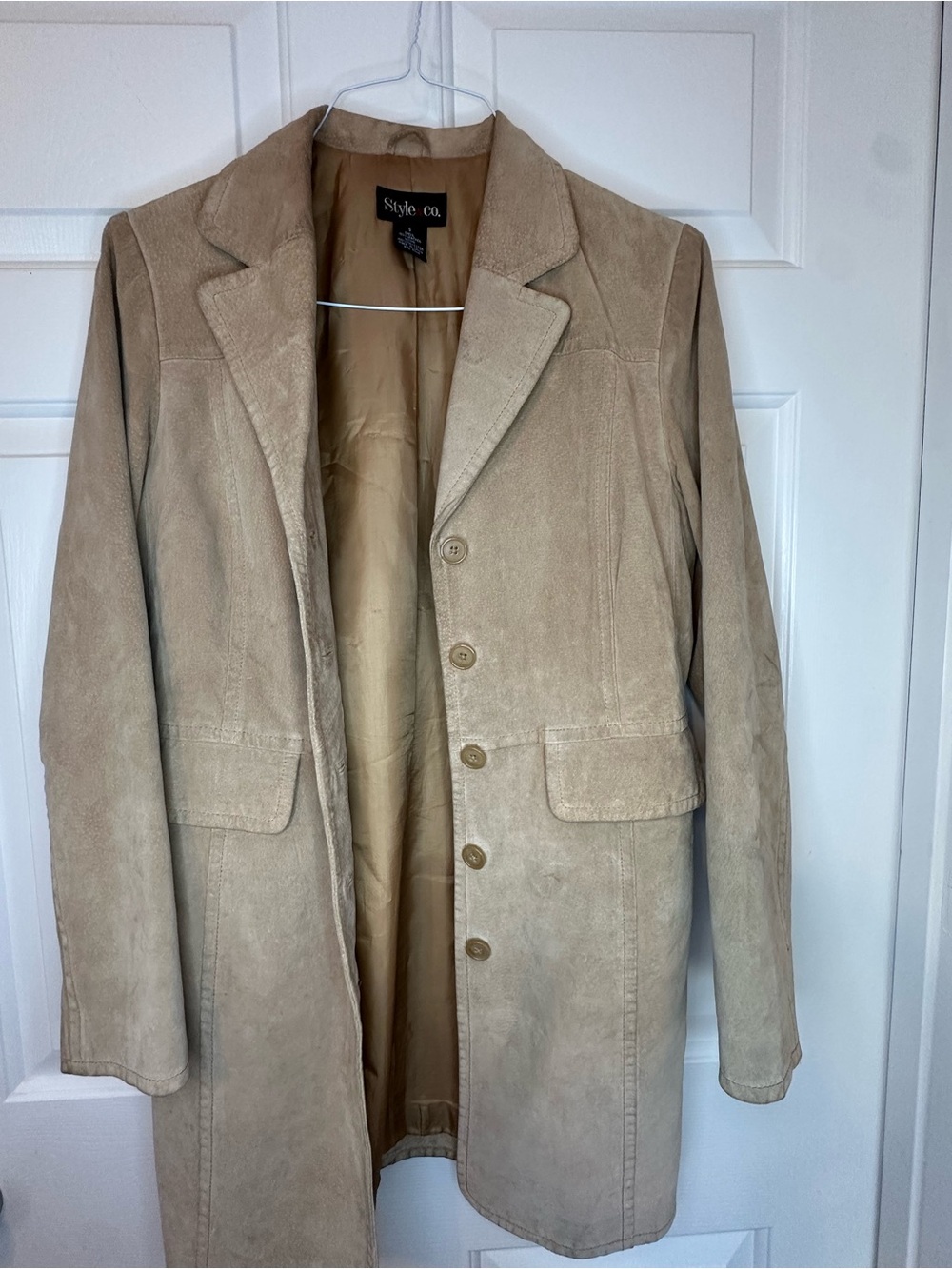 Style & Co. Tan Suede Trench Coat